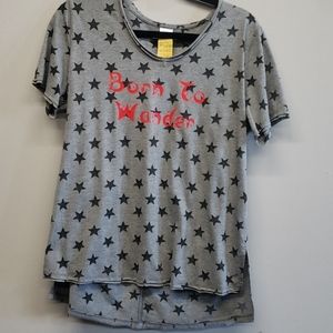 Born to wander top stars size medium hi lo